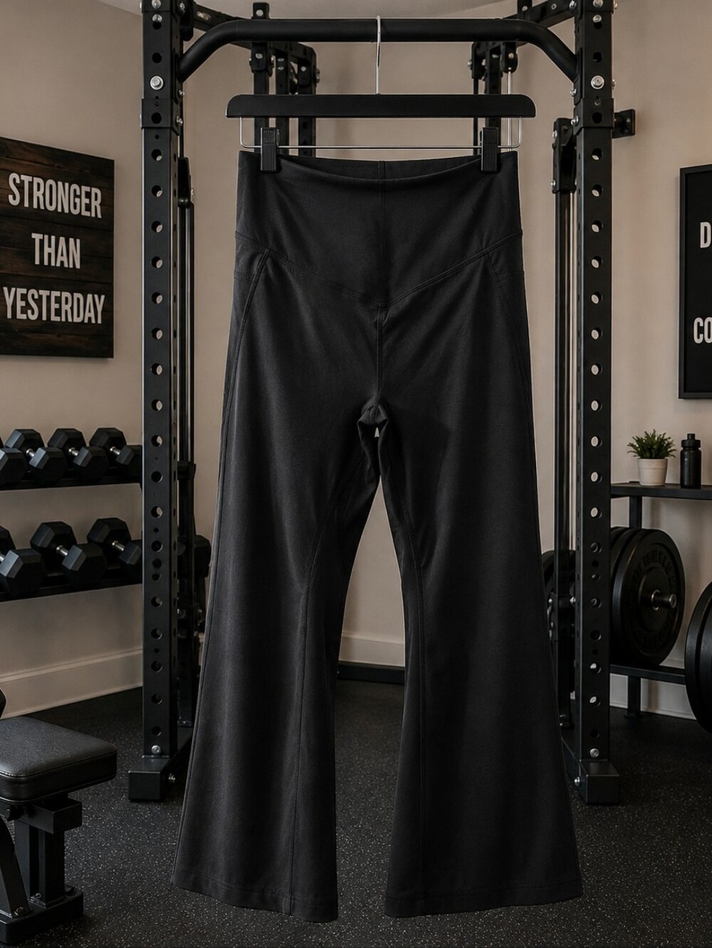Black Women's Flared Performance Workout Pants